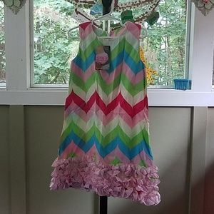 NWT Ruffle Butts Teardrop Chevron Sleeveless Dress